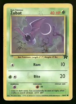 Zubat - 70/82 - Common - Team Rocket - Pokemon Card - HP - Image 1