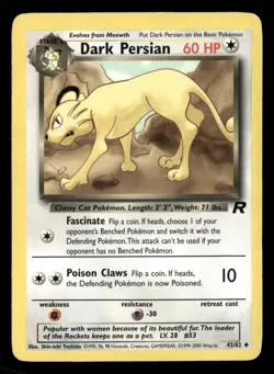 Dark Persian - 42/82 - Uncommon - Team Rocket - Pokemon Card - HP - Image 1