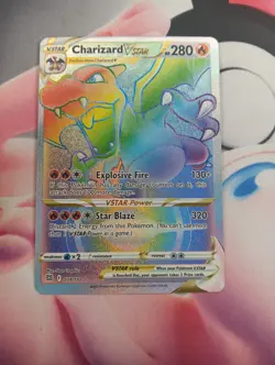 Pokemon Rainbow Charizard VStar 174/172 Brilliant Stars LP - Image 1