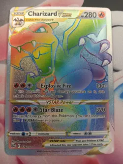 Pokemon Rainbow Charizard VStar 174/172 Brilliant Stars LP - Image 2