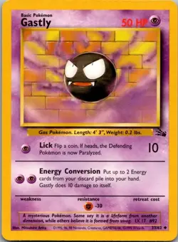 Gastly 33/62 Uncommon Fossil Pokemon Unlimited Lightly Played - Image 1