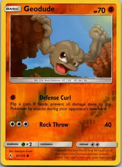 Geodude 87/214 Common Unbroken Bonds Pokemon Reverse Holo Near Mint - Image 1