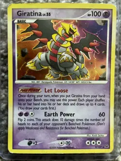 POKEMON TCG GIRATINA 9/127 PLATINUM HOLO RARE *HP/DMG CONDITION* - Image 2