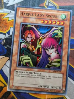 Harpie Lady Sisters MRD-E009 Super Rare Yugioh Card - VLP - UNLIMITED OLD PRINT - Image 1