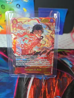 Bandai Portgas.D.Ace One Piece OP16-118 Secret Rare Foil Alt Art ENG 6000 Power - Image 1