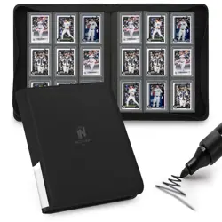 Toploader Binder,9 Pocket with 324 Card Slots for 3" x 4" Rigid Cards,PU Card... - Image 1