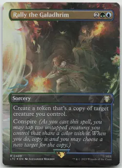 Rally the Galadhrim Borderless FOIL 499 Rare The Lord of the Rings NM MTG - Image 1