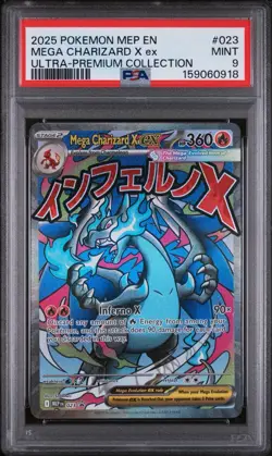 2025 Pokemon Mega Charizard X ex #023 PSA 9 Mint Ultra Premium Collection Promo - Image 1