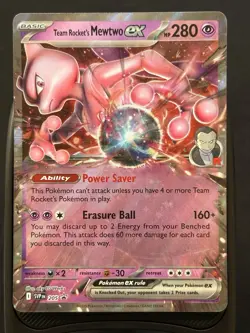 NM Team Rocket's Mewtwo ex 205 Holo Promo Scarlet & Violet Promo Pokemon - Image 1