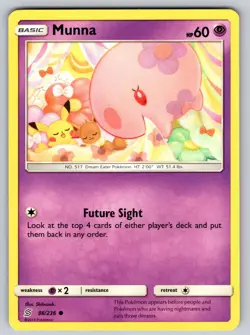 Munna 88/236 Common Unified Minds Pokemon Near Mint - Image 1