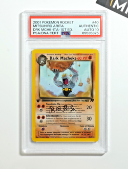 Pokemon PSA Auto 10 Dark Machamp #40 1St Ed. Arita Signed Team Rocket Italiano - Image 1