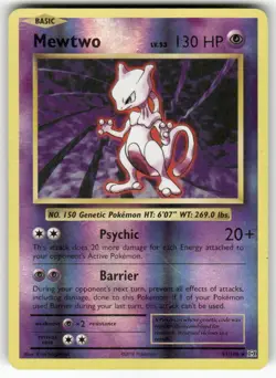 Mewtwo 51/108 Rare Evolutions Pokemon Reverse Holo Moderately Played - Image 1