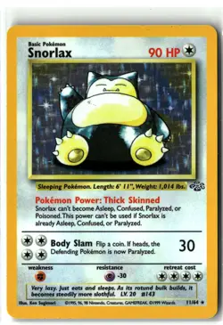 1999 Snorlax ⭐ 11/64 Unlimited Holo Rare WOTC Vintage Jungle Pokemon NM/LP - Image 1