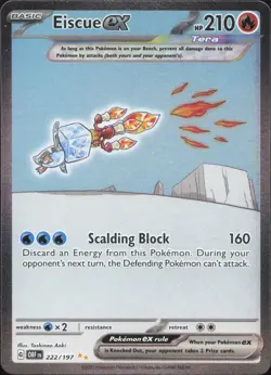 Eiscue ex 222/197 Special Illustration Rare Obsidian Flames Pokemon Near Mint - Image 1