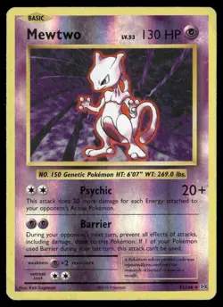 Mewtwo 51/108 Rare Evolutions Pokemon Reverse Holo MP - Image 1