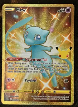 POKEMON CELEBRATIONS 25th ANNIVERSARY GOLD MEW FULL ART 025/025 NM/Mint - Image 1