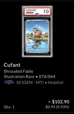 PSA 10 | Pokemon Shrouded Fable Cufant Illustration Rare 076/064 - Image 1