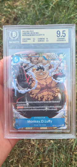 One piece Monkey D luffy treasure rare carrying on his will OP11-058 BGS 9.5 - Image 1