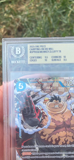 One piece Monkey D luffy treasure rare carrying on his will OP11-058 BGS 9.5 - Image 2