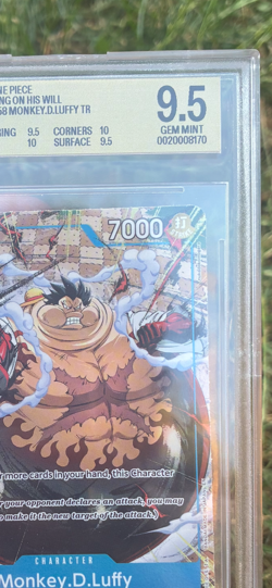 One piece Monkey D luffy treasure rare carrying on his will OP11-058 BGS 9.5 - Image 3