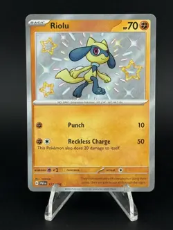 Riolu 173/091 Shiny Rare Paldean Fates Pokemon Holo Near Mint - Image 1