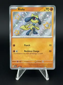 Riolu 173/091 Shiny Rare Paldean Fates Pokemon Holo Near Mint - Image 1