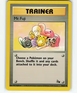 MR FUJI TRAINER NON HOLO 1999 POKEMON TCG VINTAGE CARD # 58/62 (NEAR MINT) - Image 1