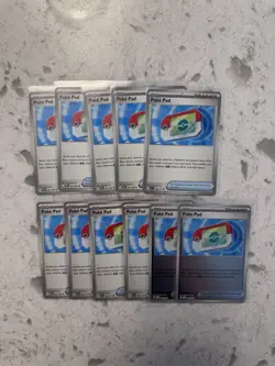 Pokemon Pokepad Trainer Card 12 lot (9 Base, 3 reverse holo) poke pad - Image 1