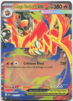 Mega Emboar ex 031/217 Double Rare Ascended Heroes Pokemon Holo Near Mint - Image 1