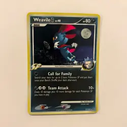 Pokemon TCG Platinum Weavile G 17/127 Holo Rare SP Basic 80 HP 2009 - Image 1