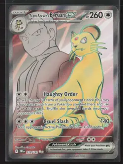 Team Rocket's Persian ex 219/182 Ultra Rare Destined Rivals Pokemon Holo NM - Image 1
