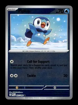 Piplup 027/094 Common Phantasmal Flames Pokemon Reverse Holo Near Mint - Image 1
