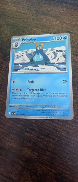 Prinplup 028/094 Common Phantasmal Flames Pokemon Near Mint - Image 1