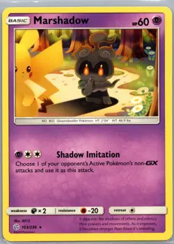 Pokemon Marshadow SM - Cosmic Eclipse 103/236 Lightly Played - Image 1