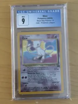 Pokemon TCG Mew 9 WOTC Black Star Promo 2000 Holo Pokemon CGC 9 Mint - SWIRL - Image 3