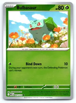 Pokemon Bulbasaur ME01: Mega Evolution MEG Common Reverse Holofoil 001/132 NM - Image 1