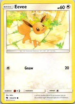 Eevee 155/214 Lost Thunder Pokemon TCG C NM - Image 1
