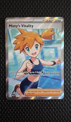 Pokemon TCG Misty’s Vitality 111/084 Holo Ultra Rare Full Art Pitch Black - Image 1