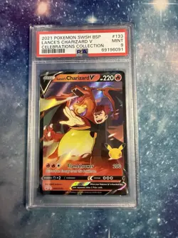 2021 Pokemon TCG Lance's Charizard V SWSH133 Holo Promo PSA 9 English - Image 1