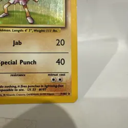Pokemon TCG Hitmonchan Base Set 7/102 Holo Unlimited Holo Rare (LP/MP) - Image 5