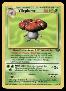 Pokemon Cards Vileplume 31/64 Unlimited Jungle Rare LP - Image 1