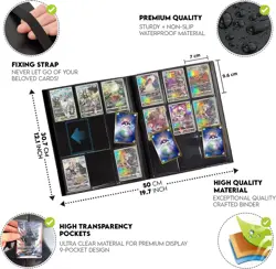 540 Pockets Trading Card Binder, 9 Pocket, 30 Pages Double Side Pocket for H... - Image 4