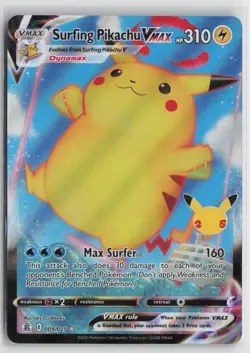 Surfing Pikachu VMAX 009/025 Holo VMAX Rare Celebrations Pokemon NM - Image 1