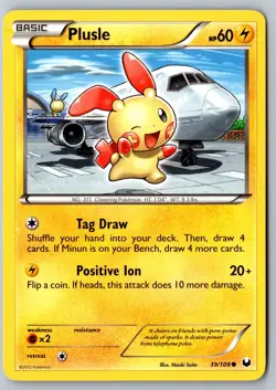 Pokemon: Plusle Common Dark Explorers 39/108 LP+ - Image 1