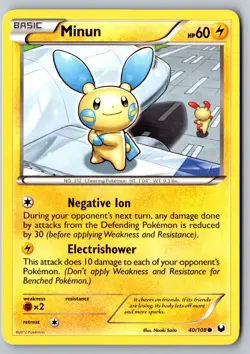 Pokemon: Minun Common Dark Explorers 40/108 LP - Image 1