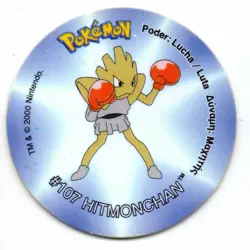 #107 HITMONCHAN TAZO Nº118 POKEMON TAZOS 2 COLECCION 2000 MATUTANO / TASTY - Image 1