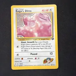 Pokemon Koga's Ditto 10/132 Gym Challenge Holo Rare 40 HP WOTC 2000 Eng NM - Image 1