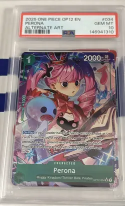 2025 One Piece Legacy of the Master Perona Alternate Art #OP12-034 PSA 10 - Image 1