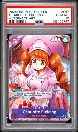 2024 ONE PIECE OP08-TWO LEGENDS ALTERNATE ART #067 CHARLOTTE PUDDING PSA 10 - Image 1