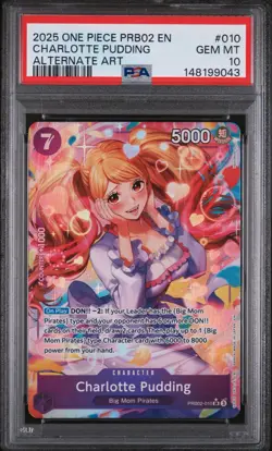2025 One Piece Charlotte Pudding - PRB02-010 (Alternate Art) PSA 10 - Image 1
